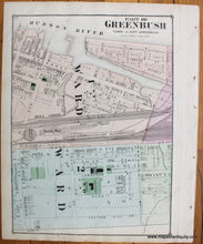 Load image into Gallery viewer, 1876 - Part Of Greenbush Town East New York; Versos: Part Antique Map Genuine Hand-Colored