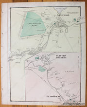 Load image into Gallery viewer, 1876 - Sand Lake New York; Versos: Sliters Corners Glasshouse West Antique Map Genuine Hand-Colored