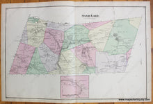 Load image into Gallery viewer, Antique-Hand-Colored-Map-Sand-Lake-New-York;-versos:-Sand-Lake-Sliters-Corners-Glasshouse-West-Sand-Lake-1876-Beers-1800s-19th-century-Maps-of-Antiquity