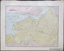 Load image into Gallery viewer, Genuine-Antique-Printed-Color-Comparative-Chart-Map-of-New-York-and-Vicinity;-versos:-Brooklyn-Boston-United-States-New-York-City-1892-Home-Library-&-Supply-Association-Maps-Of-Antiquity-1800s-19th-century