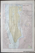 Load image into Gallery viewer, Genuine-Antique-Printed-Color-Comparative-Chart-Map-of-New-York-and-Vicinity;-versos:-Brooklyn-Boston-United-States-New-York-City-1892-Home-Library-&-Supply-Association-Maps-Of-Antiquity-1800s-19th-century
