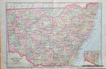Load image into Gallery viewer, Genuine-Antique-Map-Map-of-New-South-Wales-Verso-Map-of-New-Zealand-North-Island-1903-Cram-Maps-Of-Antiquity