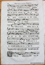 Load image into Gallery viewer, Mid-1700S - Antique Sheet Music Sept. Feria Vj. Quatuor Temporum Pgs 93-94 Genuine