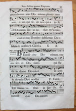 Load image into Gallery viewer, Mid-1700S - Antique Sheet Music Sept. Sabbato Quatuor Temporum Pgs 95-96 Genuine