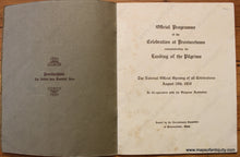 Load image into Gallery viewer, 1920 - The Three Hundreth Anniversary Of The Landing Pilgrims Official Programme Celebration