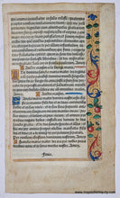 Load image into Gallery viewer, Beautiful detailed illumination in gold, red, blue, green. Genuine-Antique-Vellum-Page-Illuminated-Page-from-a-Book-of-Hours-1508--Thielman-Kerver-Maps-Of-Antiquity