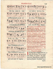 Load image into Gallery viewer, 1587 - 16th Century Music Missal Leaf - Genuine Antique Page