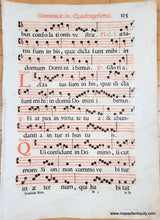 Load image into Gallery viewer, Genuine-Antique-Sheet-Music-Antique-Liturgical-Sheet-Music-Dominica-iv-Quadragesimae-114-115-c-16th-century--Maps-Of-Antiquity