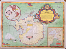 Load image into Gallery viewer, 1934 - Authorized Map Of The Second Byrd Antarctic Expedition Antique Printed-Color Genuine