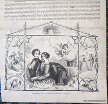Load image into Gallery viewer, 1854 - Illustration Of A Valentine -- Fourteenth February Antique Print Genuine
