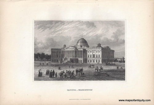 Genuine-Antique-Print-Capitol---Washington-DC-1855-Appleton-Maps-Of-Antiquity