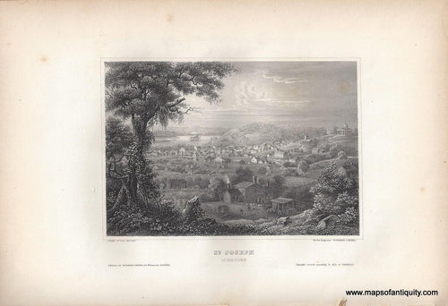Genuine-Antique-Print-St-Joseph-Missouri--1855-Appleton-Maps-Of-Antiquity