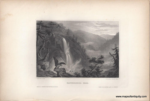 Genuine-Antique-Print-Katterskill-Fall-New-York--1855-Appleton-Maps-Of-Antiquity