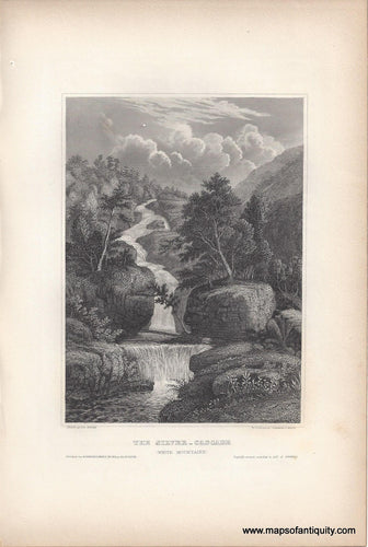 Genuine-Antique-Print-The-Silver---Cascade-White-Mountains--1855-Appleton-Maps-Of-Antiquity