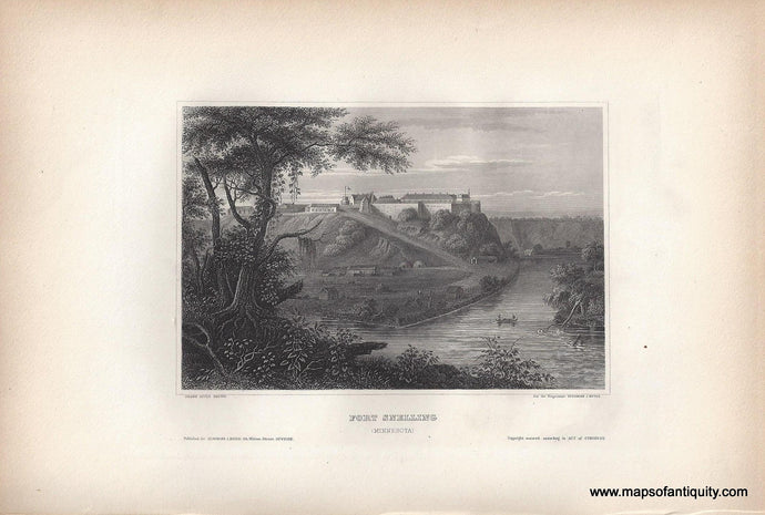 Genuine-Antique-Print-Fort-Snelling-Minnesota--1855-Appleton-Maps-Of-Antiquity