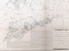Load image into Gallery viewer, 1847 - Fisher’s Island Sound Antique Chart Genuine Coast Survey