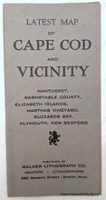 Load image into Gallery viewer, 1922 - Map Of Cape Cod And Vicinity Antique Genuine Lithograph Road Folding In Paper Jacket