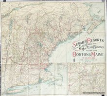 Load image into Gallery viewer, Antique-Printed-Color-Railroad-Map-Summer-Resorts-of-the-Coast-Lake-and-Mountain-Regions-along-the-Boston-&-Maine-Railroad-and-Connections-**********-United-States-Northeast-1915-Matthews-Northrup-Works-Maps-Of-Antiquity
