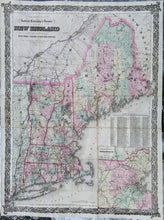 Load image into Gallery viewer, Genuine-Antique-Folding-Map-G.-Woolworth-Colton's-Railroad-Township-&-Distance-Map-of-New-England-with-adjacent-portions-of-New-York-Canada-&-New-Brunswick.-1875-G.W.-&-C.B.-Colton-Maps-Of-Antiquity