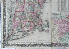 Load image into Gallery viewer, Genuine-Antique-Folding-Map-G.-Woolworth-Colton's-Railroad-Township-&-Distance-Map-of-New-England-with-adjacent-portions-of-New-York-Canada-&-New-Brunswick.-1875-G.W.-&-C.B.-Colton-Maps-Of-Antiquity