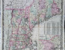 Load image into Gallery viewer, Genuine-Antique-Folding-Map-G.-Woolworth-Colton's-Railroad-Township-&-Distance-Map-of-New-England-with-adjacent-portions-of-New-York-Canada-&-New-Brunswick.-1875-G.W.-&-C.B.-Colton-Maps-Of-Antiquity
