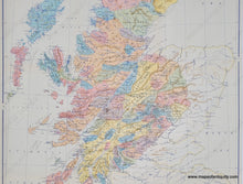 Load image into Gallery viewer, Reproduction print of an antique map of Scotland showing Scottish Clans and Highland Proprietors according to the acts of Parliament in 1587 and 1594. Also shows towns, topography etc.
