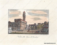 Load image into Gallery viewer, Firenze - Florence Small Reproduction Print Vedutta Della Piazza De Granduca High-Quality