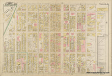 Load image into Gallery viewer, Original colors- pink, yellow, green, purple. Reproduction-antique-map-1884-Bromley-Plate-B-Part-of-Wards-13-15-South-Boston---Maps-Of-Antiquity