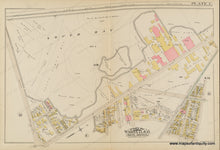 Load image into Gallery viewer, Original colors- pink, yellow, green, purple. Reproduction-antique-map-1884-Bromley-Plate-C-Part-of-Wards-13-15-South-Boston---Maps-Of-Antiquity