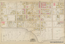 Load image into Gallery viewer, Original colors- pink, yellow, green, purple. Reproduction-antique-map-1884-Bromley-Plate-I-Part-of-Ward-14-South-Boston---Maps-Of-Antiquity