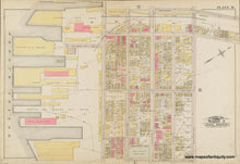 Load image into Gallery viewer, Original colors- pink, yellow, green, purple. Reproduction-antique-map-1884-Bromley-Plate-M-Part-of-Ward-2-East-Boston---Maps-Of-Antiquity