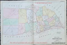 Load image into Gallery viewer, 1893 - Plate 3 Brookline Mass. Antique Map Genuine