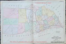 Load image into Gallery viewer, 1893 - Plate 14 Brookline Mass. Antique Map Genuine