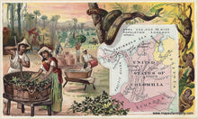 Load image into Gallery viewer, Antique-Chromolithograph-Map-Colombia-1890-Arbuckle-South-Mississippi-1800s-19th-century-Maps-of-Antiquity