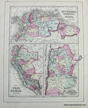 Load image into Gallery viewer, 1865 - Colton’s Peru And Bolivia Antique Map Genuine Hand-Colored