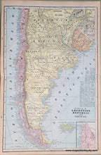 Load image into Gallery viewer, Antique-Printed-Color-Map-Chile-Argentine-Republic-and-Uruguay-verso:-Peru-and-Islands-in-The-Pacific-Ocean-**********-Caribbean-&-Latin-America-South-America-1900-Cram-Maps-Of-Antiquity