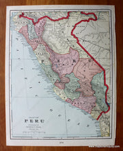 Load image into Gallery viewer, C.1900 - Argentina Chile And Uruguay. Verso: Map Of Peru Bolivia Antique Genuine Printed-Color
