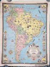 Load image into Gallery viewer, 1942 - Moore-McCormack Lines Pictorial Map of South America, designed, drawn and published by Ernest Dudley Chase - Antique Map