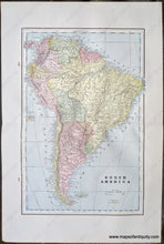 Load image into Gallery viewer, Genuine-Antique-Printed-Color-Comparative-Chart-South-America;-versos:-Islands-in-the-Atlantic-Ocean-Islands-in-the-Pacific-Ocean-South-America--1892-Home-Library-&-Supply-Association-Maps-Of-Antiquity-1800s-19th-century