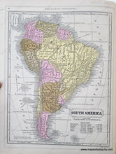 Load image into Gallery viewer, Genuine-Antique-Hand-Colored-Map-Double-sided-page-South-America-verso-West-Indies-1850-Mitchell-Thomas-Cowperthwait-Co--Maps-Of-Antiquity