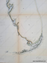 Load image into Gallery viewer, 1851 - Sketch F Showing the Progress of the Survey in Section VI With a General Reconnaissance of the Western Coast of Florida 1848-51 - Antique Chart