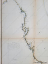 Load image into Gallery viewer, 1851 - Sketch F Showing the Progress of the Survey in Section VI With a General Reconnaissance of the Western Coast of Florida 1848-51 - Antique Chart