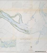 Load image into Gallery viewer, Hand-Colored-Antique-Coast-Chart-E.-No.-6-Preliminary-Chart-of-Savannah-River-Georgia-sailing-Nautical-1855-U.S.-Coast-Survey-Maps-Of-Antiquity