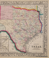 Load image into Gallery viewer, Antique-Hand-Colored-Map-County-Map-of-Texas-Galveston-Bay-United-States-1862-Mitchell-Maps-Of-Antiquity