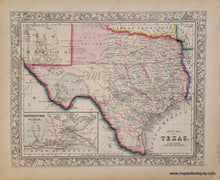 Load image into Gallery viewer, Antique-Hand-Colored-Map-County-Map-of-Texas-Galveston-Bay-United-States-1862-Mitchell-Maps-Of-Antiquity