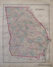 Load image into Gallery viewer, 1876 - Florida Georgia Alabama Antique Map Genuine Hand-Colored