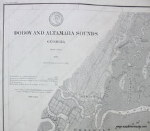 Load image into Gallery viewer, 1871 - Doboy And Altamaha Sounds Georgia Antique Chart Genuine Nautical