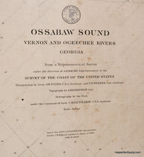 Load image into Gallery viewer, 1879 - Ossabaw Sound Vernon And Ogeechee Rivers Georgia Antique Chart Genuine Coastal Report