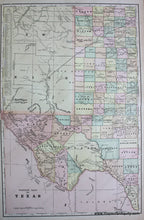 Load image into Gallery viewer, Antique-Printed-Color-Map-Western-Half-of-Texas-verso:-Mississippi-and-Louisiana-North-America-South-1900-Cram-Maps-Of-Antiquity