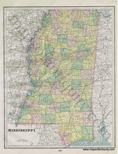 Load image into Gallery viewer, 1892 - Louisiana Verso: Mississippi Antique Map Genuine Printed-Color